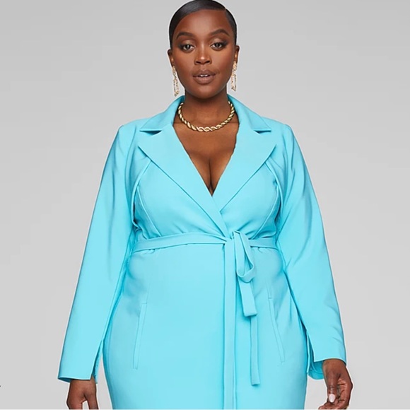 chinese dress ladies Women's Plus Size Boss Babe Blazer Dress -Black